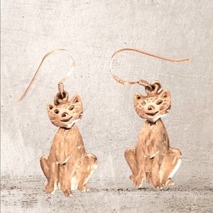 Sterling Kitty Cat Earrings